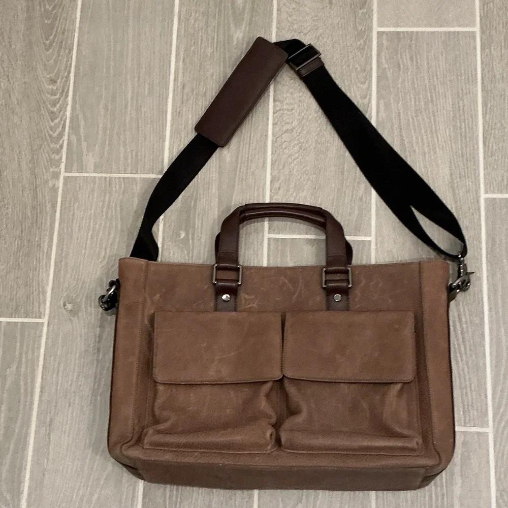 Brahmin Brown Leather Laptop Work Briefcase Bag